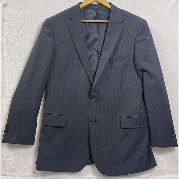 Jos A Bank Gray Pinstripe Wool New Tradition 1905 SLIM FIT Blazer Sport Coat 40W - Picture 1 of 16